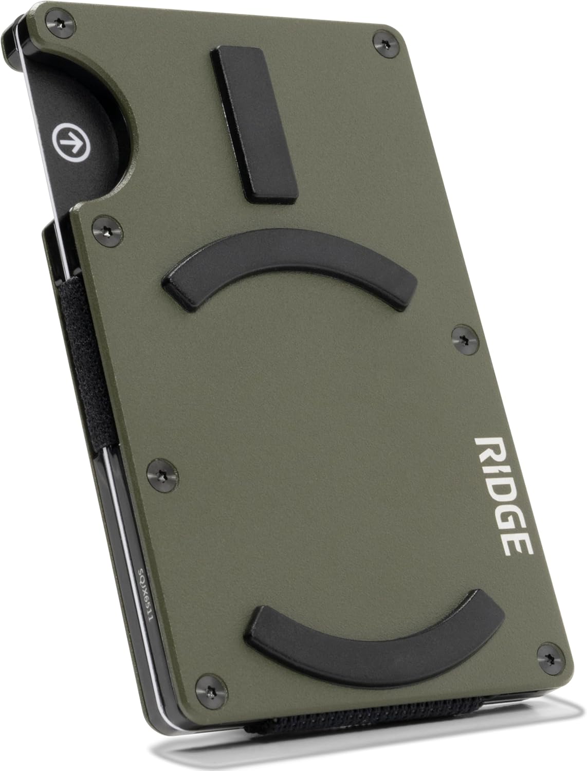 The Ridge Wallet for Men - Slim Minimalist Compact Wallet and Card Holder. RFID Protected Front Pocket Wallets with Integrated Cash Strap (Matte Black Titanium)