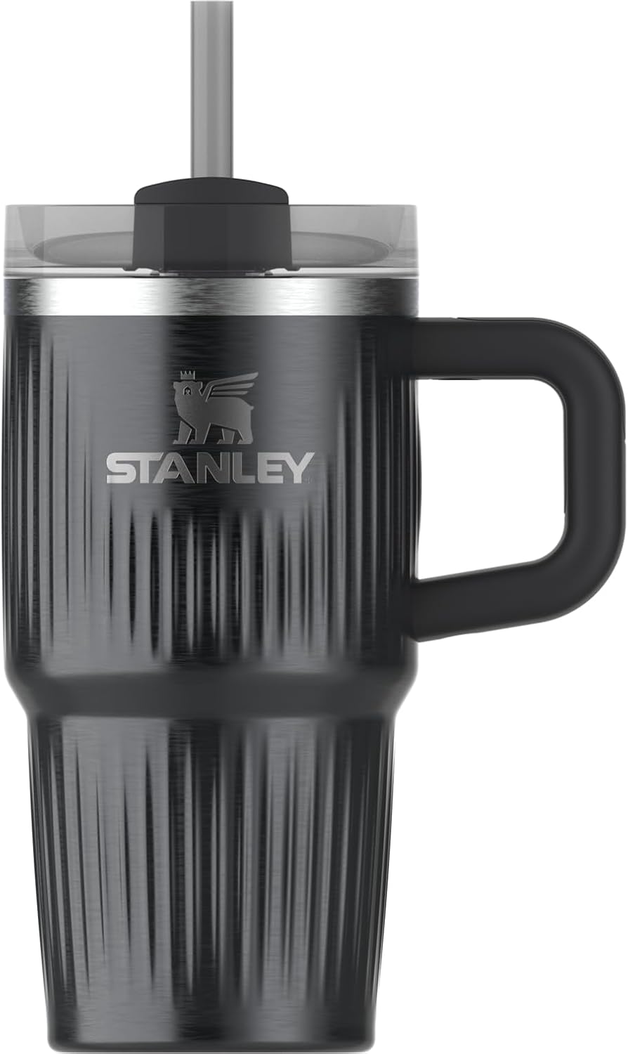 STANLEY Quencher H2.0 Tumbler with Handle and Straw 40 oz | Flowstate 3-Position Lid | Cup Holder Compatible for Travel | Insulated Stainless Steel Cup | BPA-Free | Black Chroma