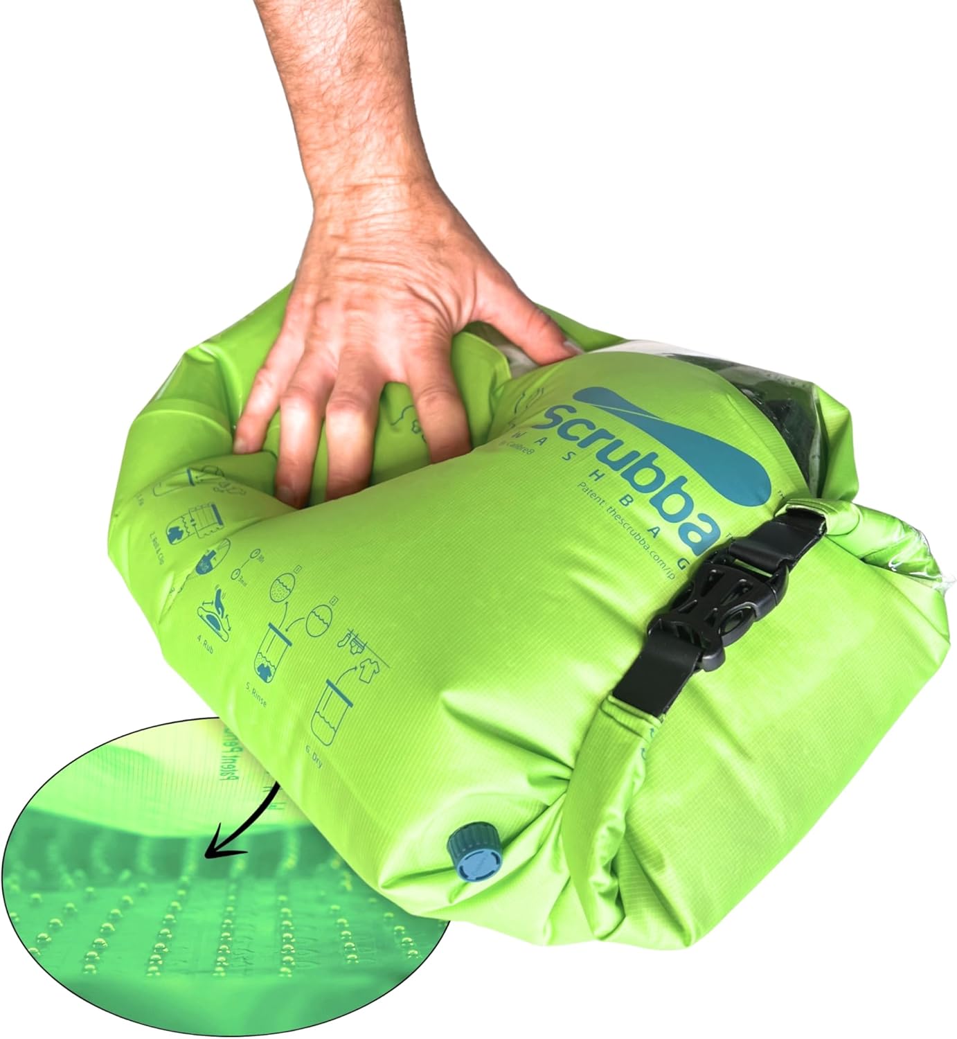Scrubba Wash Bag Portable Washing Machine - Lightweight Manual Washing Machine for Travel. Camping. Laundry. Baby Clothes - Travel Essentials. Gift - use with Laundry Detergent/Sheets - 5.3 oz.