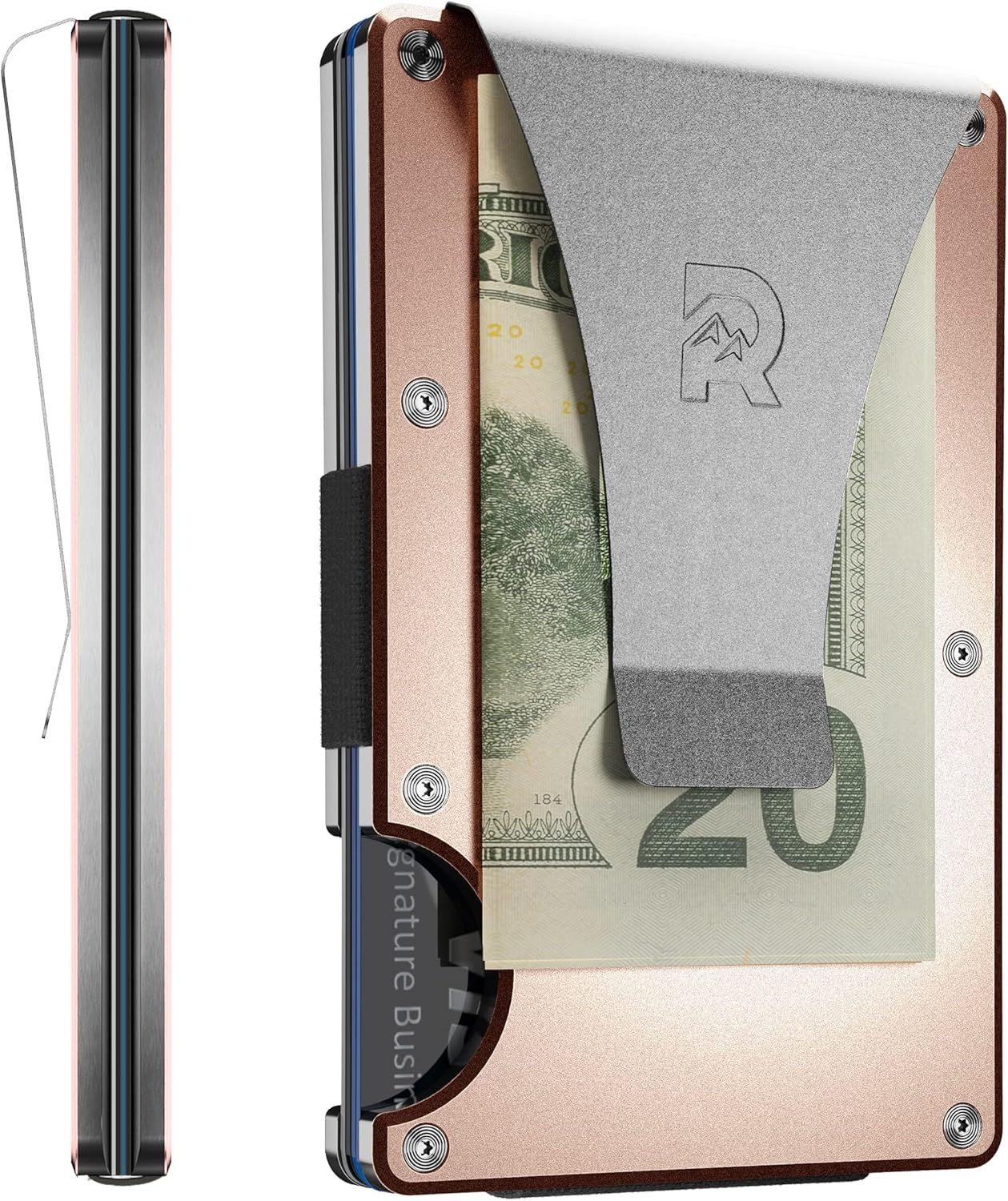 Ridge Wallet for Men - Slim Minimalist Compact Wallet and Card Holder. RFID Protected Front Pocket Wallets for Men with Integrated Money Clip (Gunmetal)