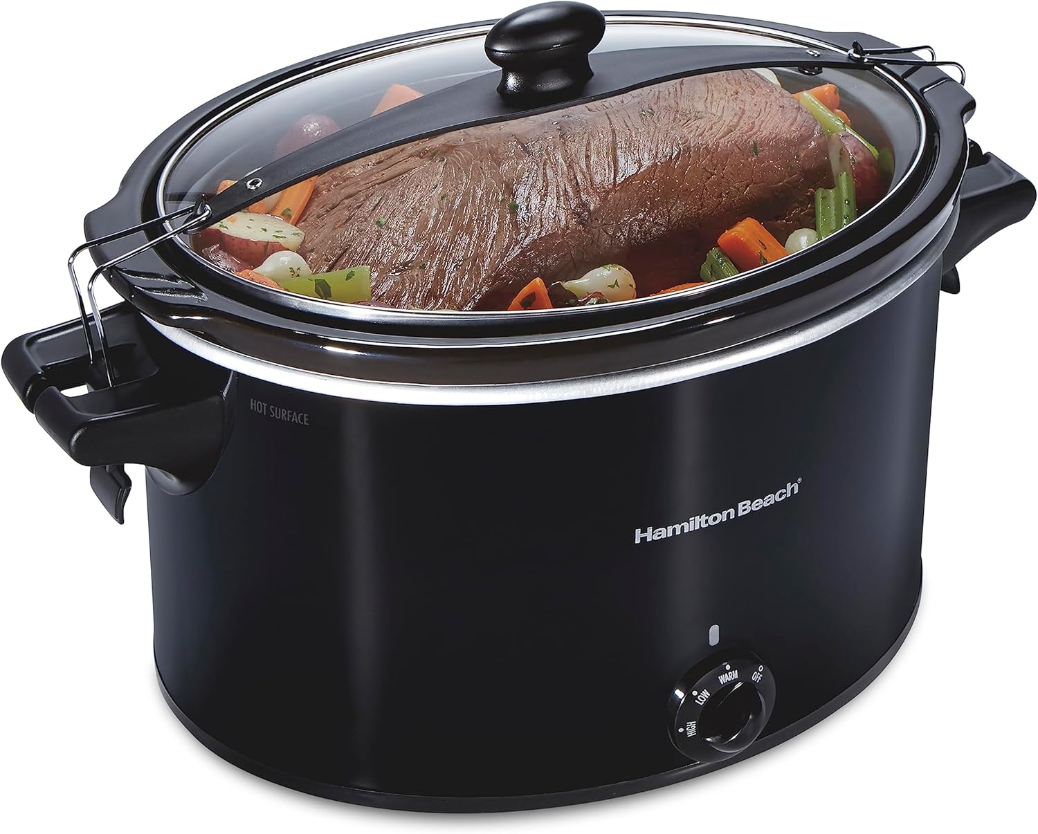 Hamilton Beach Slow Cooker. Extra Large 10 Quart. Stay or Go Portable With Lid Lock. Dishwasher Safe Crock. Black (33195)