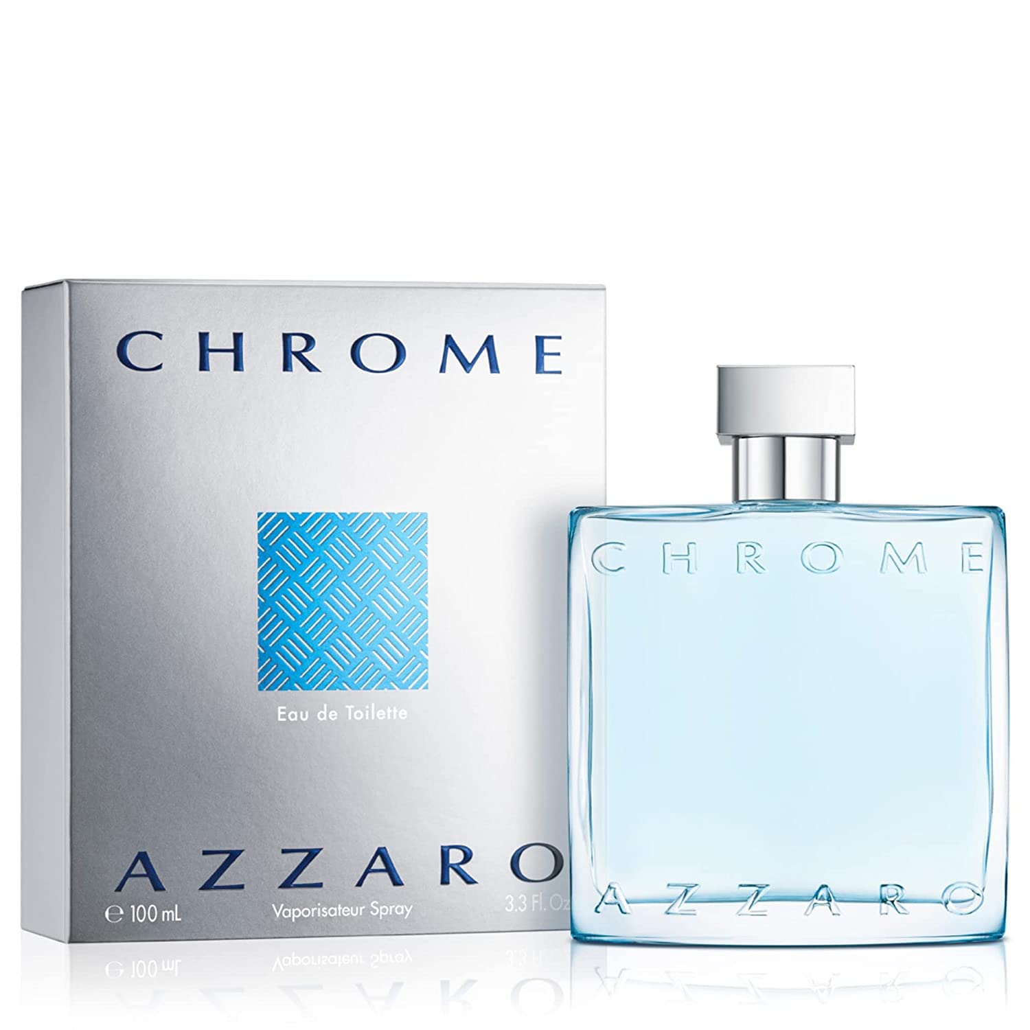 Azzaro Chrome Eau de Toilette - Fresh Aquatic Mens Cologne - Citrus. Woody. Musky Fragrance -Fresh Notes of Bergamot - Everyday Wear - Classic Summer Beach Scent - Luxury Perfumes for Men