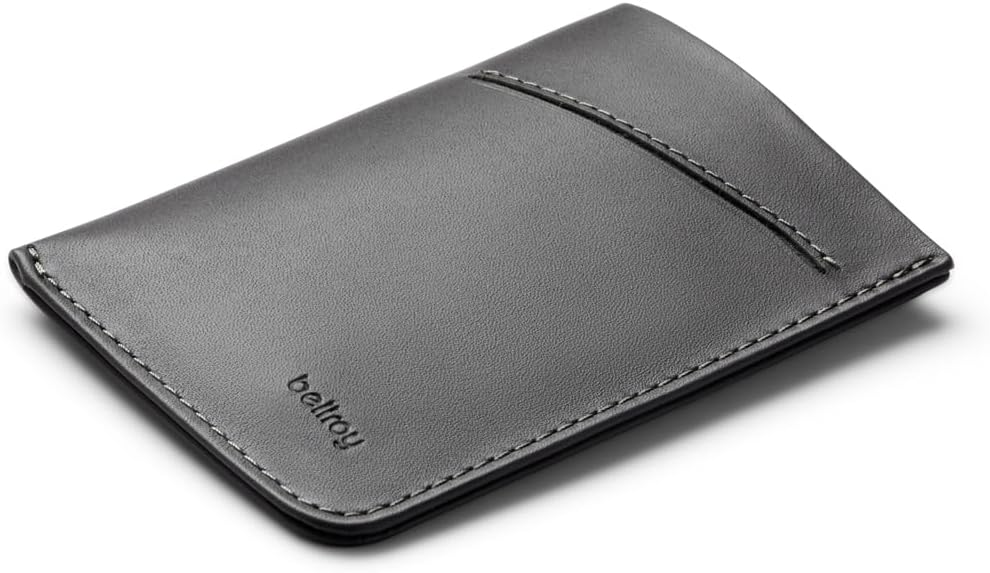 Bellroy Card Sleeve (Premium Leather Card Holder or Minimalist Wallet. Holds 2-8 Cards or Business Cards. Folded Note Storage) - Hazelnut