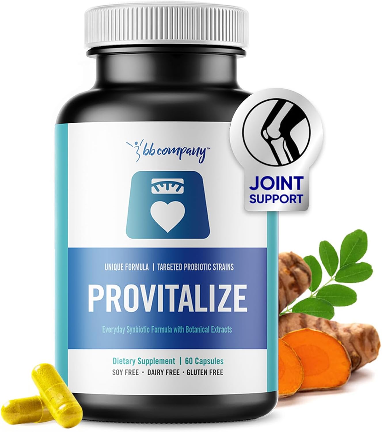 BB Company Provitalize | Probiotics for Women. Menopause | Joint Support. Sexy Midsection Curves. Digestive Health. Menopause Bloat | Turmeric Curcumin Moringa | Packaging Vary | 60 Ct