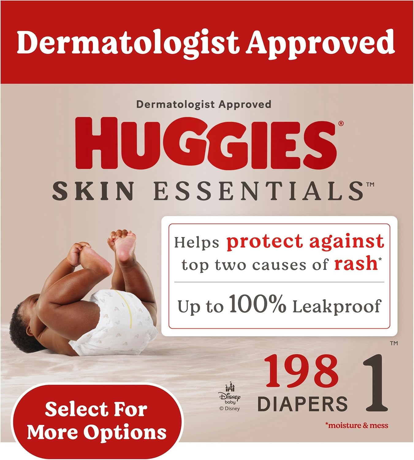 Huggies Size 3 Diapers. Skin Essentials Baby Diapers. Size 3 (16-28 lbs). 156 Count (3 Packs of 52)