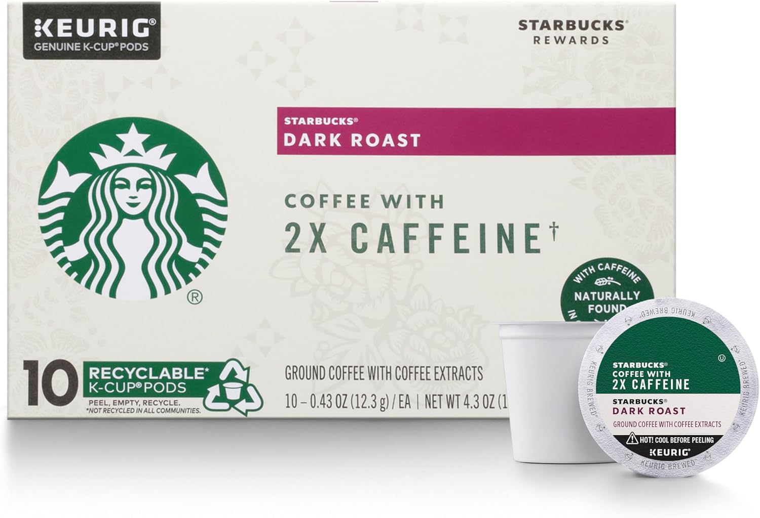 Starbucks K-Cup Coffee Pods. Dark Roast Coffee. French Roast for Keurig Brewers. 100% Arabica. 4 boxes (96 pods total)