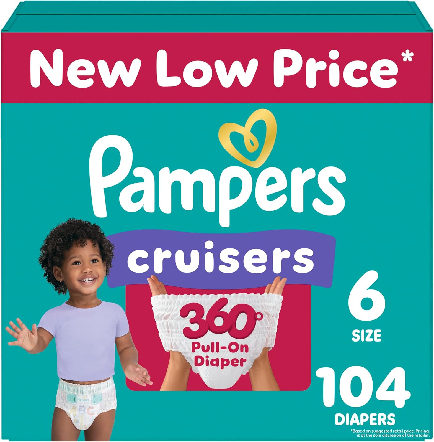 Pampers Diapers - Cruisers 360 - Size 5. 128 Count. Babyproof up to 100% Leakproof Pull-On Diaper