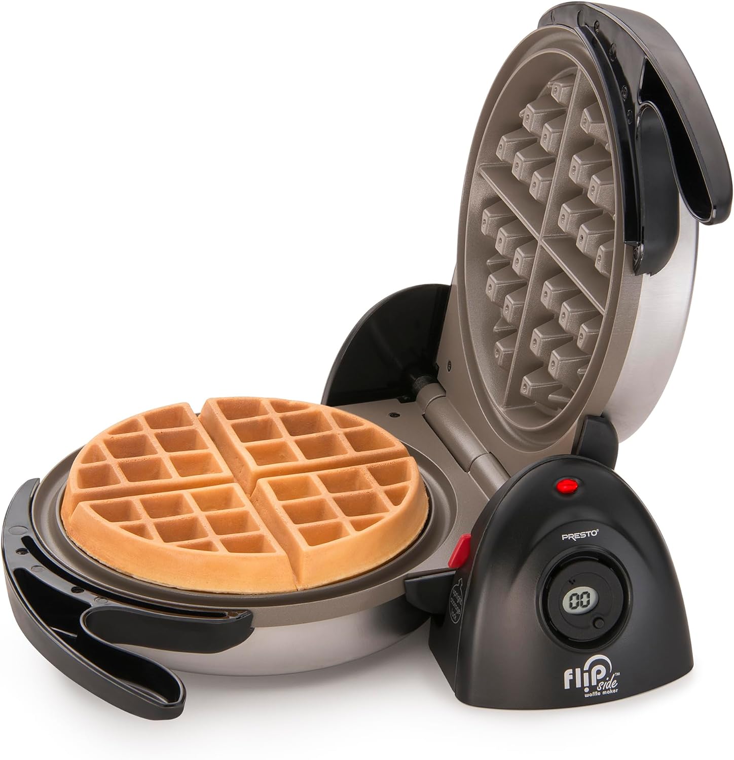 Presto Ceramic Flipside Belgian Waffle Maker. 7 inches (Pack of 1). BlackGray
