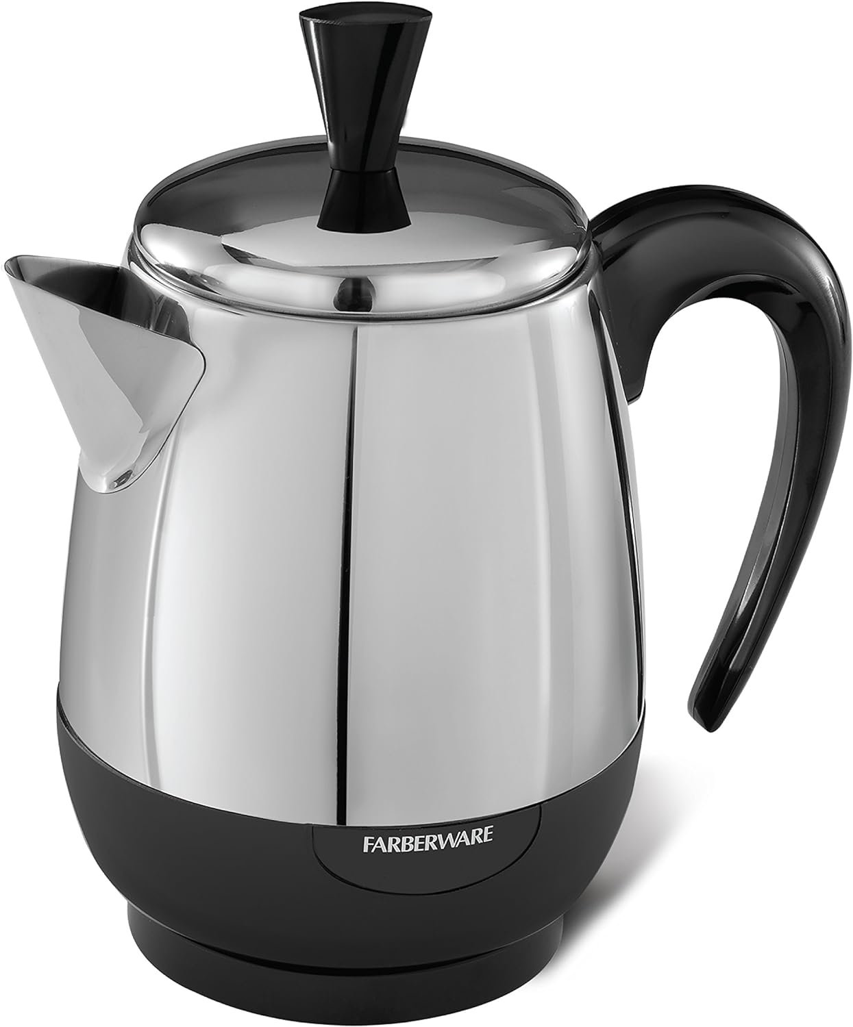 Farberware Electric Coffee Percolator. FCP240. Stainless Steel Basket. Automatic Keep Warm. No-Drip Spout. 4 Cup