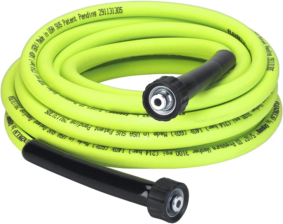 Flexzilla Pressure Washer Hose with M22 Fittings. 1/4 in. x 50 ft.. ZillaGreen - HFZPW3450M-E
