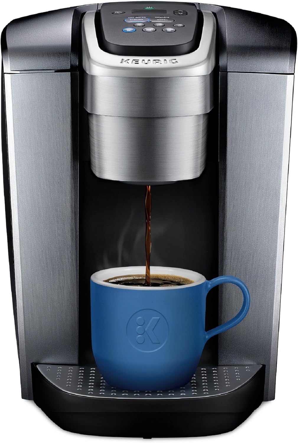 Keurig K-Elite Single Serve K-Cup Pod Coffee Maker. with Strength and Temperature Control. Iced Coffee Capability. 8 to 12oz Brew Size. Programmable. Brushed Silver