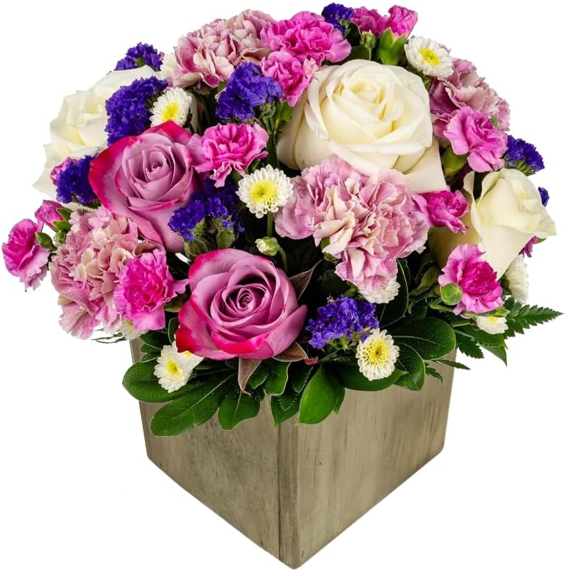 Lilac Haze with Vase | Purple. White Arrangement by Arabella Bouquets | Real Fresh Flowers for Delivery. Gift for Birthday. Congratulations. Anniversary. Thank You. Wedding. Mother's Day