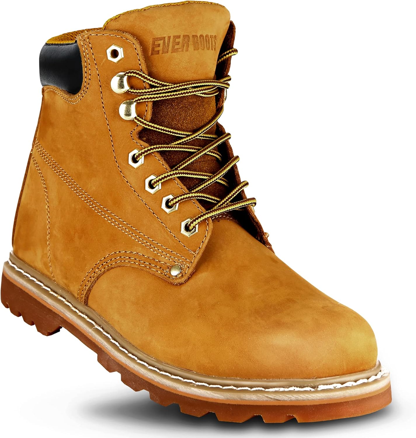 Work Boots for Men Soft Toe – 6inch Leather Boots for Construction Rubber Sole Working botas de trabajo para hombre. “Tank” Workboots