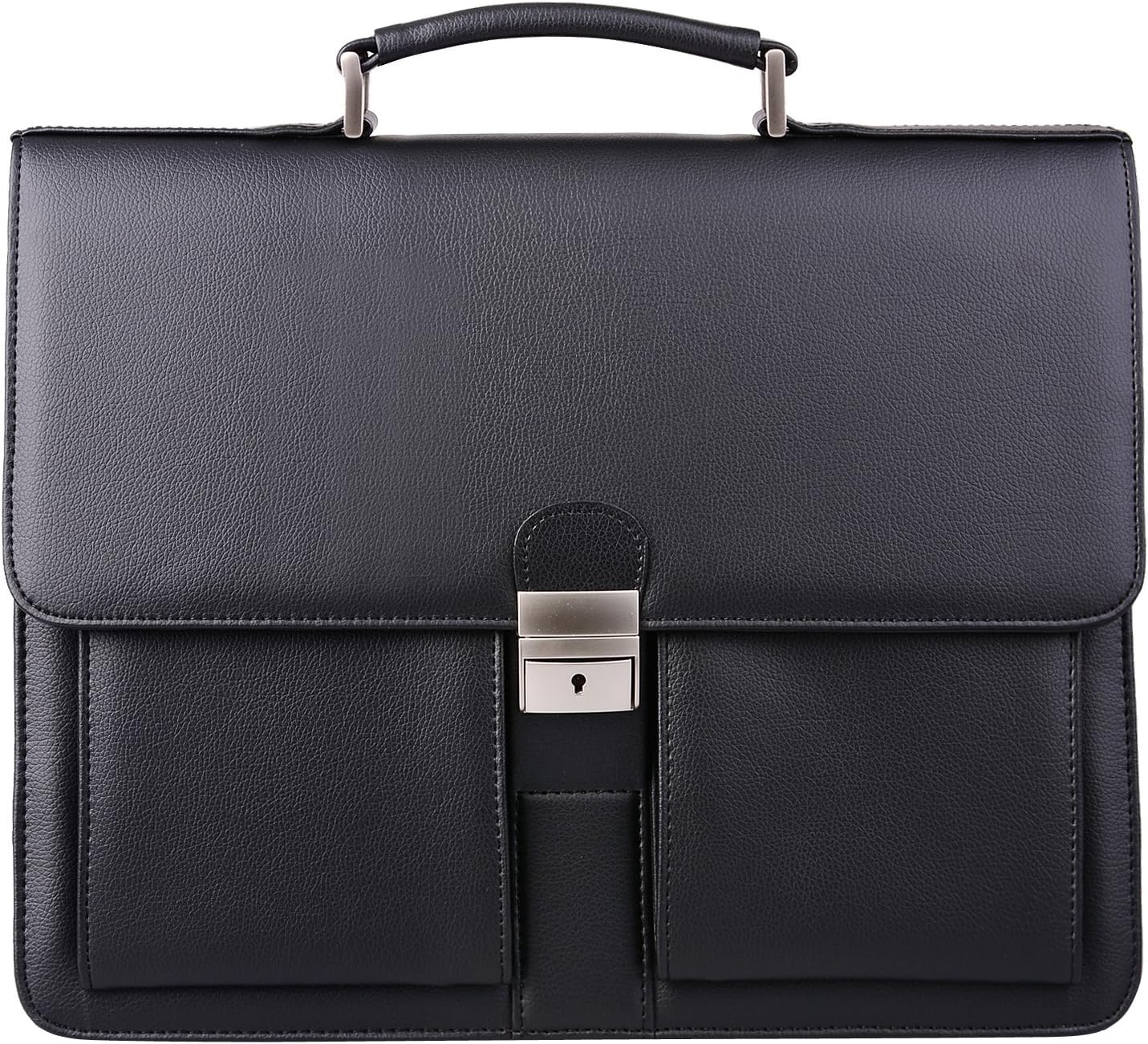 Jack&Chris Mens New PU Leather Attache Briefcase Traditional Messenger Lawyer Bag. MBYX015