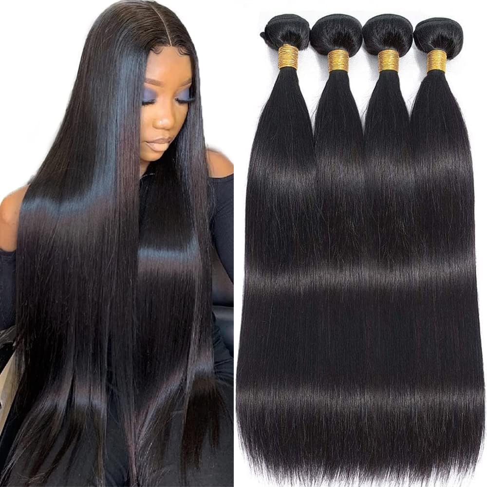 10A Brazilian Straight Human Hair Bundles 18 20 22 Inch 100% Unprocessed Virgin Straight Weave 3 Bundles Deals Human Hair