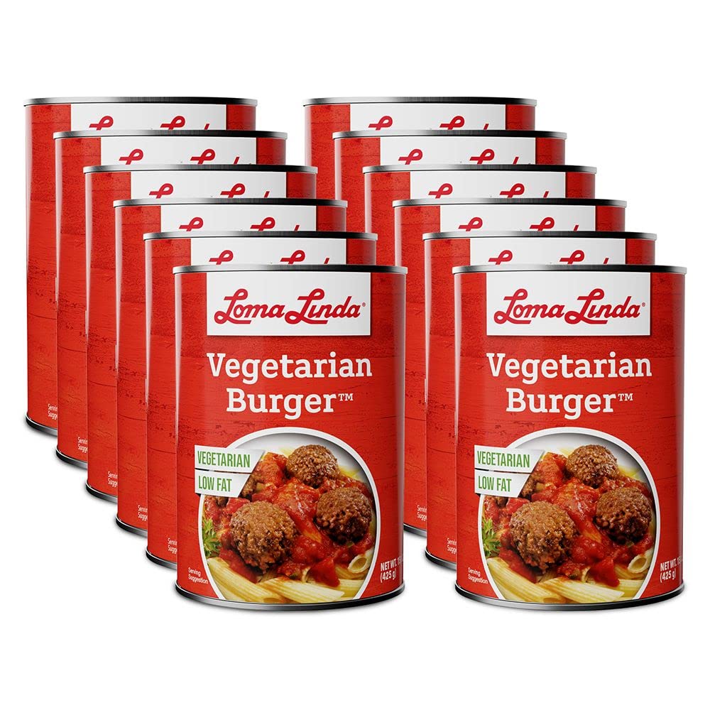 Loma Linda - Plant-Based Meats (Vegetarian Burger (15 oz.). 12 Pack)