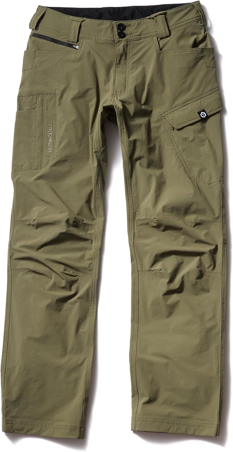 TRUEWERK Men's Work Pants - T1 WerkPants Relaxed Fit. Lightweight. Moisture Wicking. Tactical Cargo Pants with 4-Way Stretch