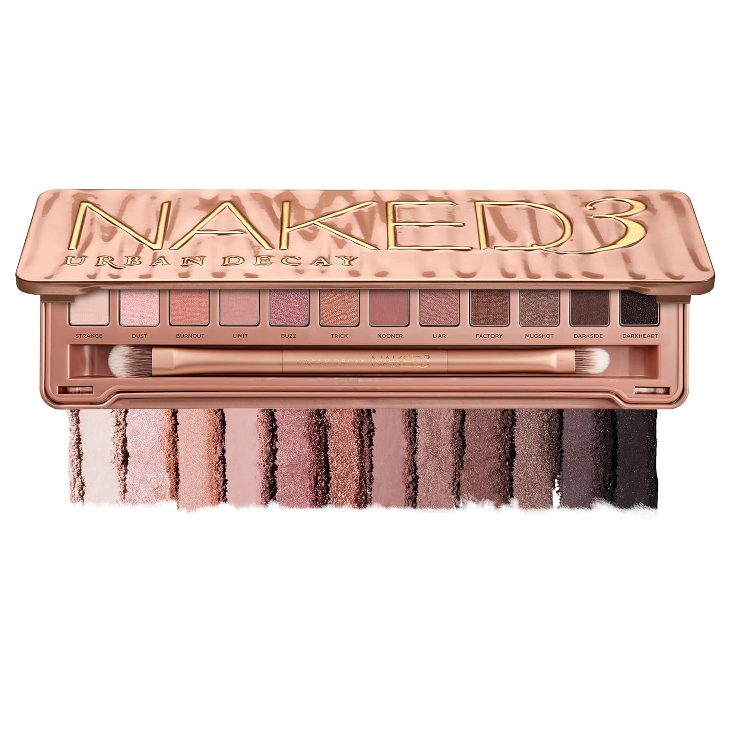 Urban Decay Naked 3. Soft Pink Neutral Eyeshadow Palette. Matte. Pearl. Metallic. Shimmer Finish. 12 Mauve Brown & Nude Eye Shadows. Natural Soft Glam Smokey Eye Makeup. Vegan. Cruelty-free