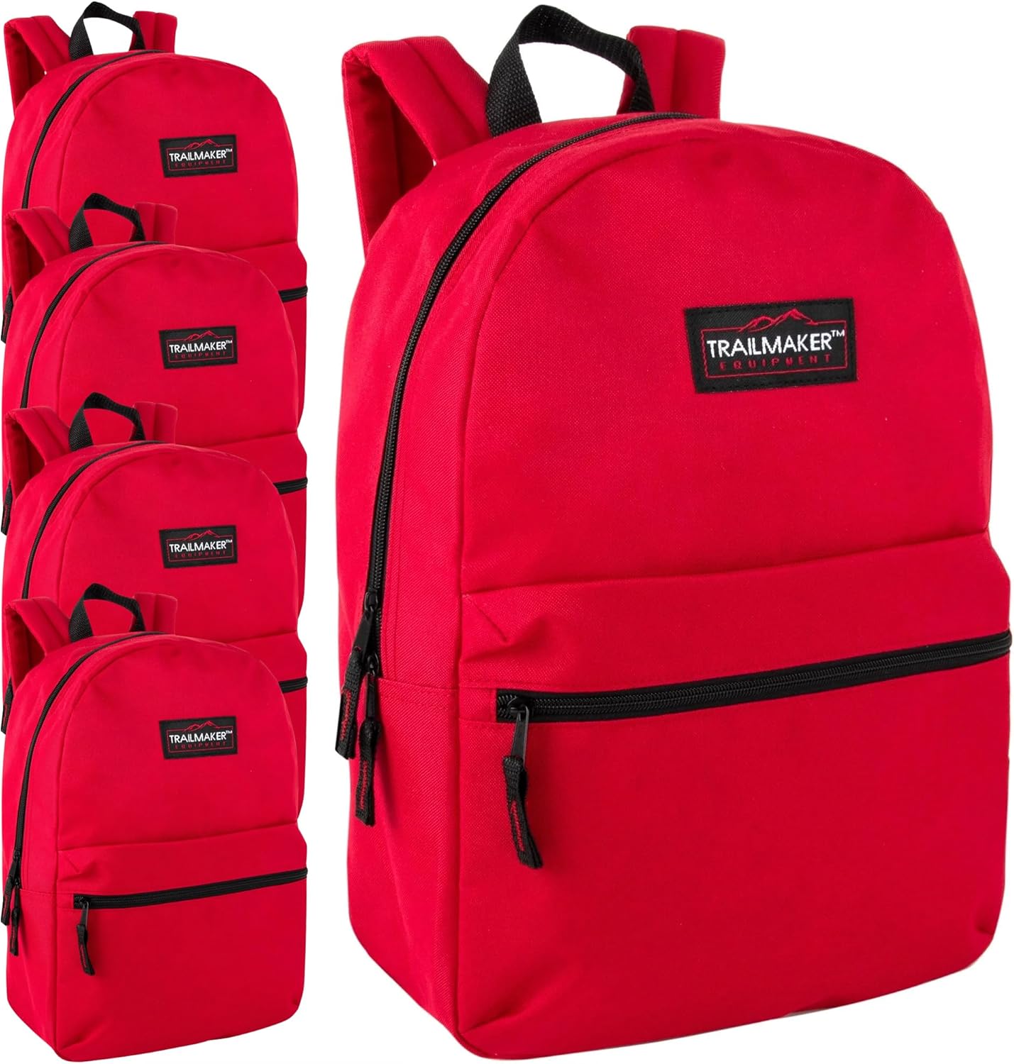Trail maker 24 Pack- Classic 17 Inch Backpacks in Bulk Wholesale Back Packs for Boys and Girls (Assorted 12 Colors Pack)