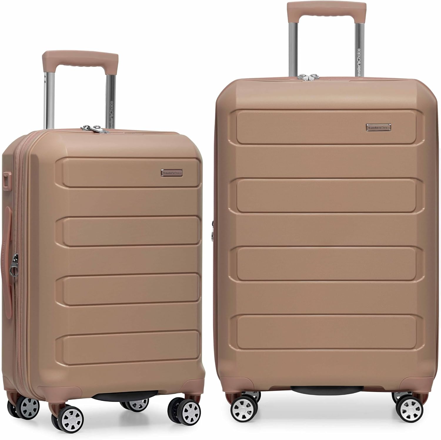 Traveler's Choice Pagosa Indestructible Hardshell Expandable Spinner Luggage. Black. 22" Carry-on