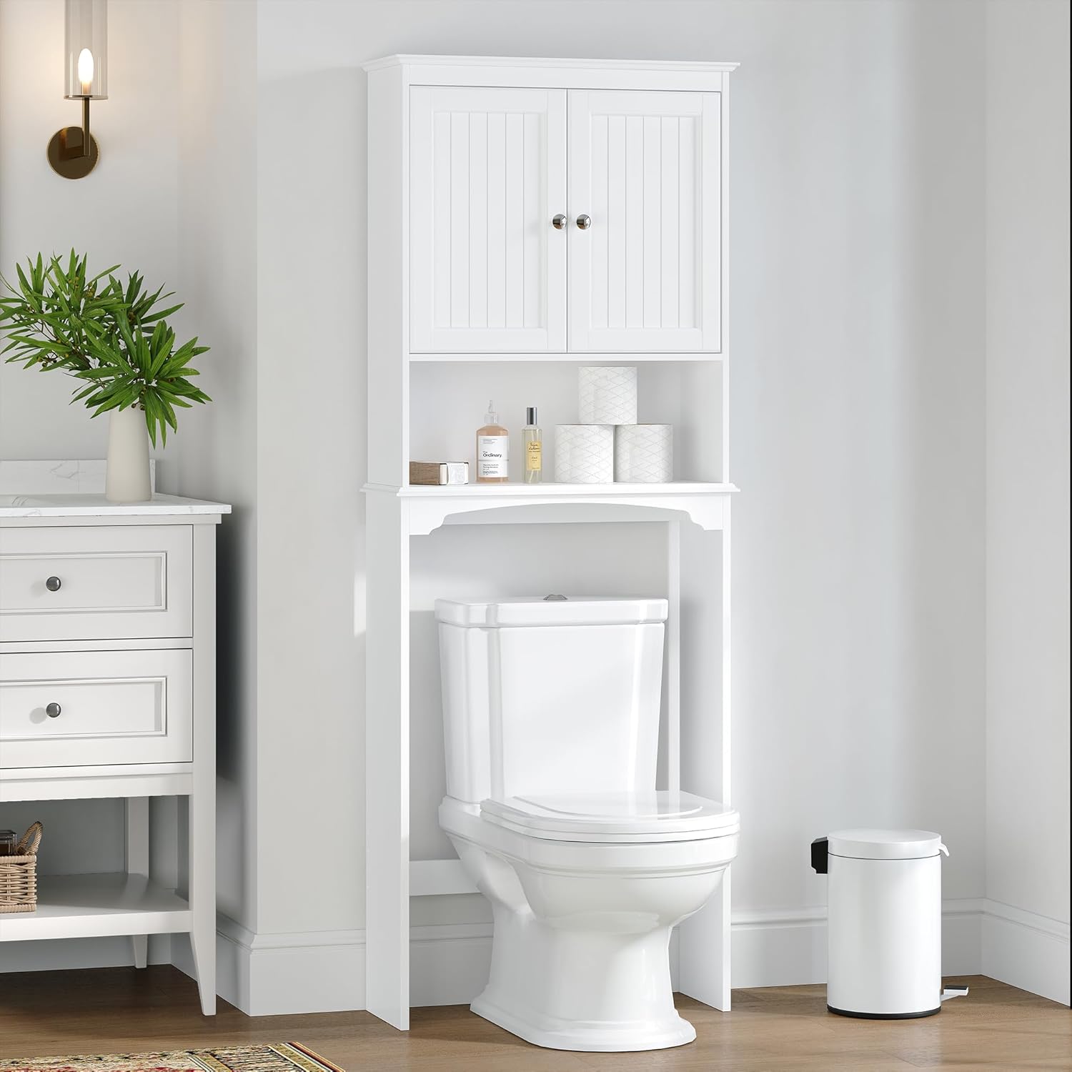 Spirich Over The Toilet Storage Cabinet. Bathroom Shelf Over Toilet. Bathroom Storage Cabinet Organizer. White