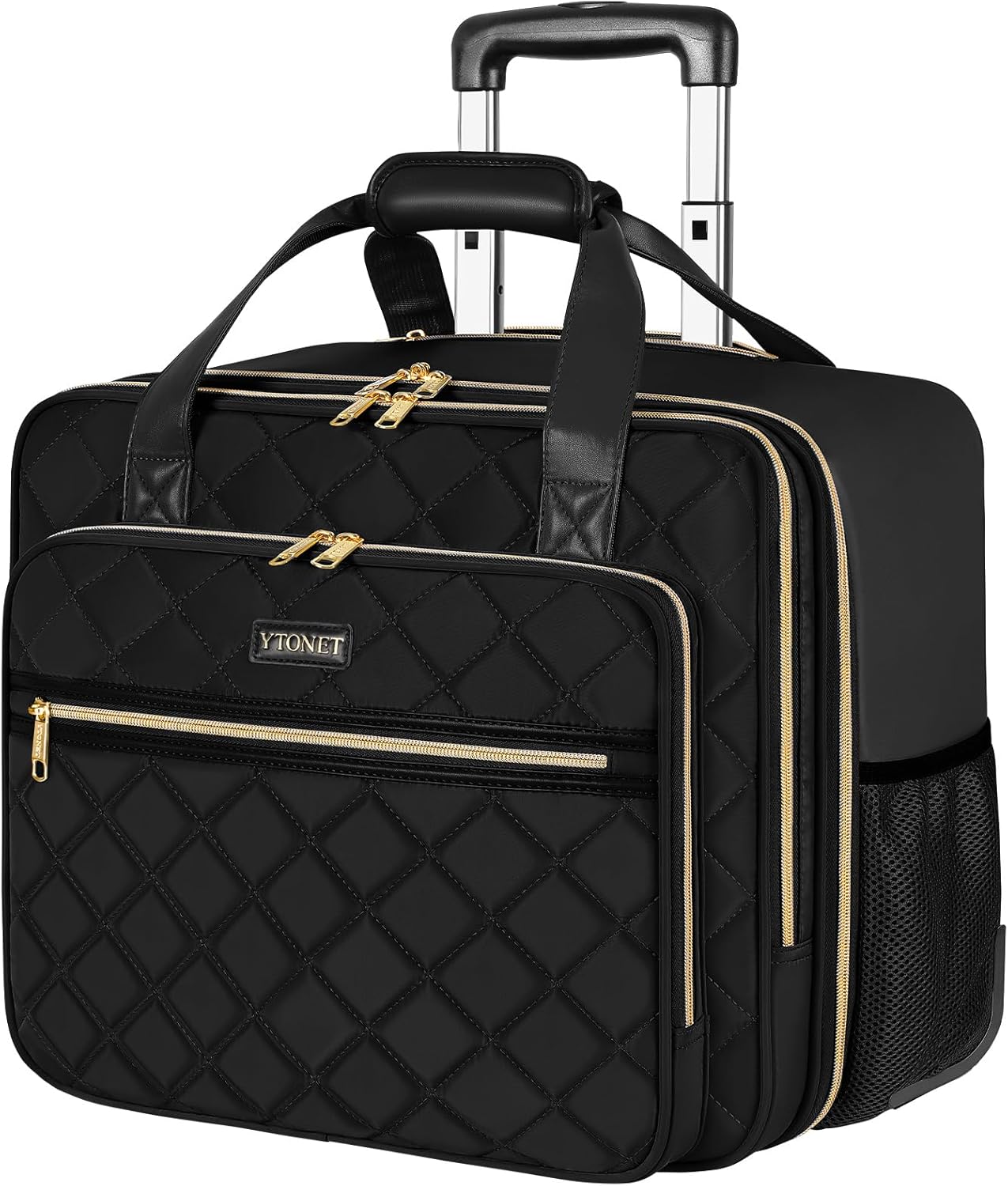 Ytonet Rolling Laptop Bag Women. Rolling Briefcase for Women. 17.3 Inch Laptop Bag with Wheels Rolling Computer Bag Laptop Case for Work Travel College Business Wife Mom Teacher. Black