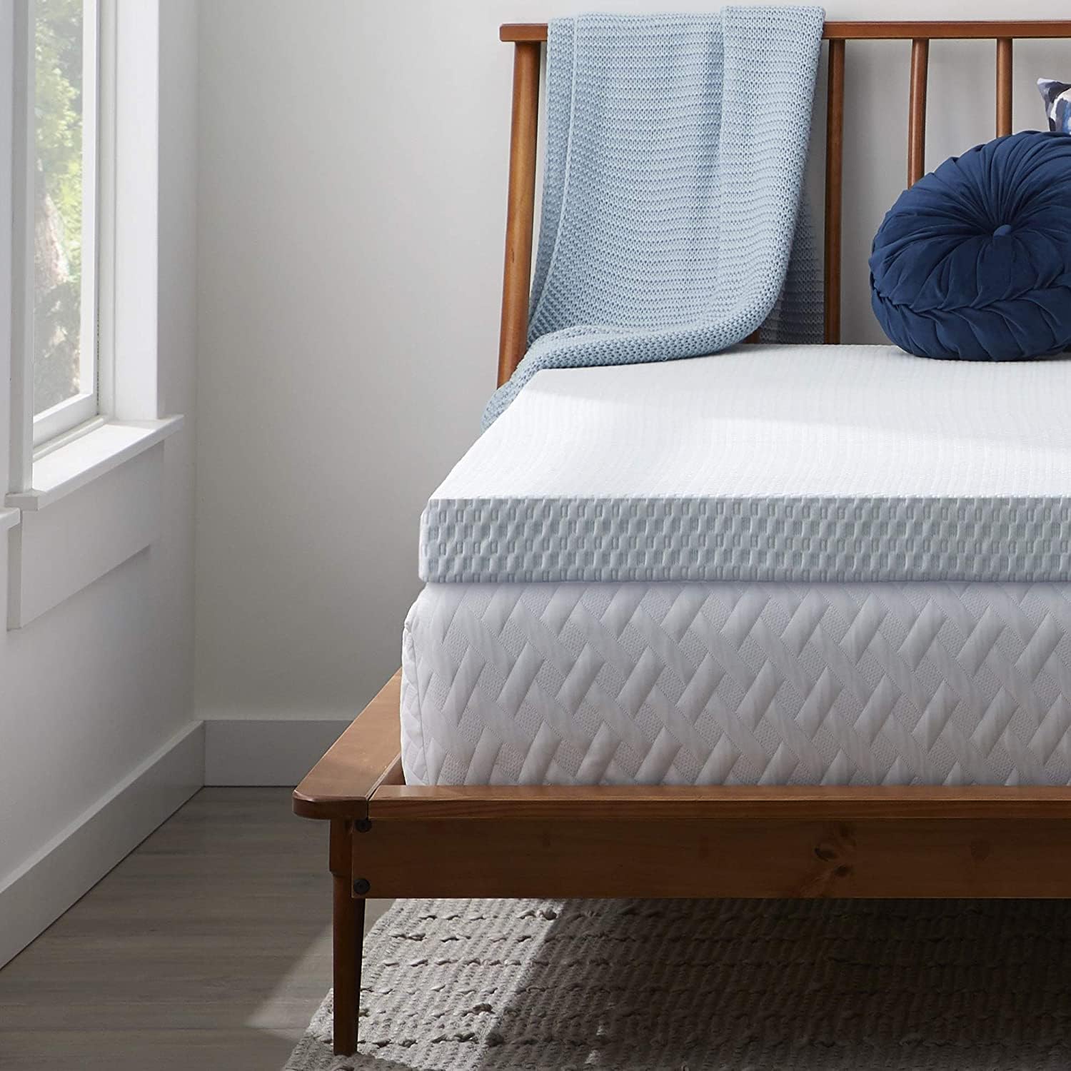 LUCID Mattress Topper. Twin XL. 3 Inch. Memory Foam - Gel Infused Mattress Topper - CertiPUR Certified