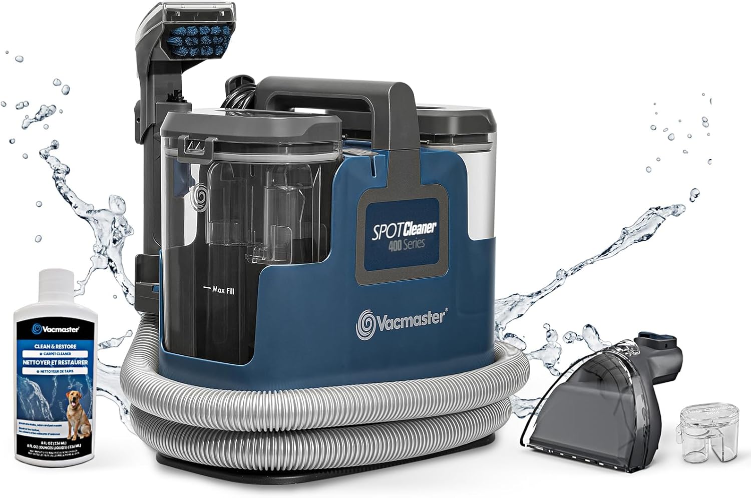 Vacmaster SCB301 400 Series Portable Carpet & Upholstery Spot Cleaner Machine. 15Kpa Power Suction with Versatile Tools for Pets. Area Rugs and Couches