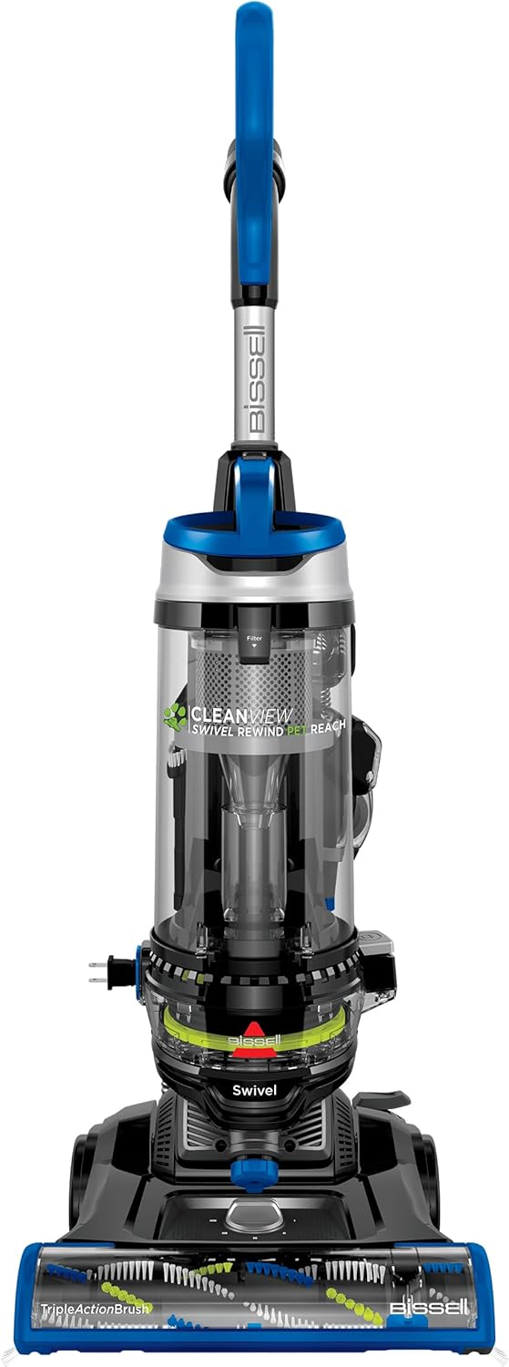 Bissell CleanView Swivel Rewind Pet Reach Vacuum Cleaner. with Quick Release Wand. Swivel Steering and Automatic Cord Rewind. 3197A (Color May Vary)