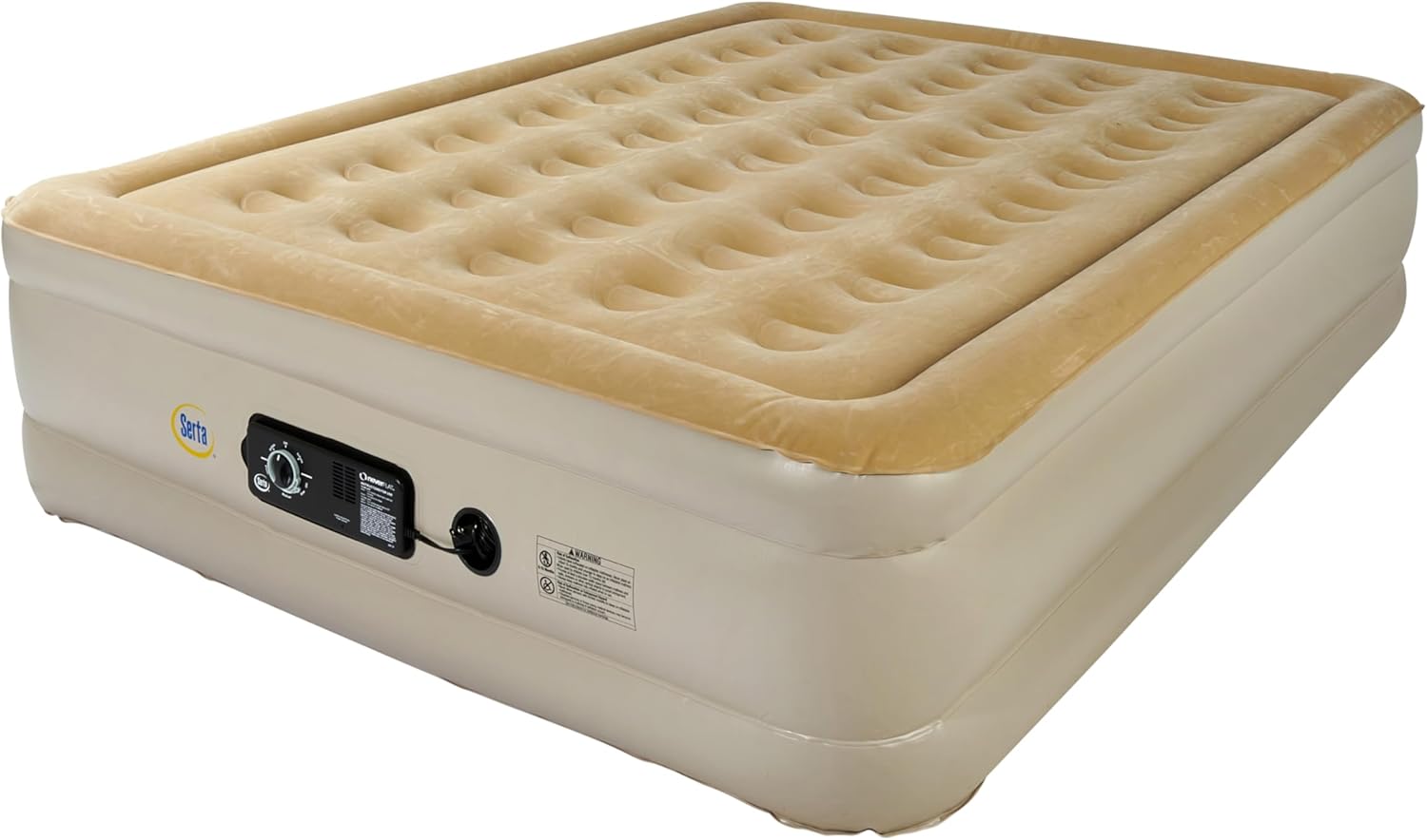 Serta Raised Air Mattress with Never Flat Pump | Luxury Inflatable Mattress with Built in Air Pump to Ensure a Good Night's Rest | Heavy Duty Blow Up Mattress with Self Inflating Pump
