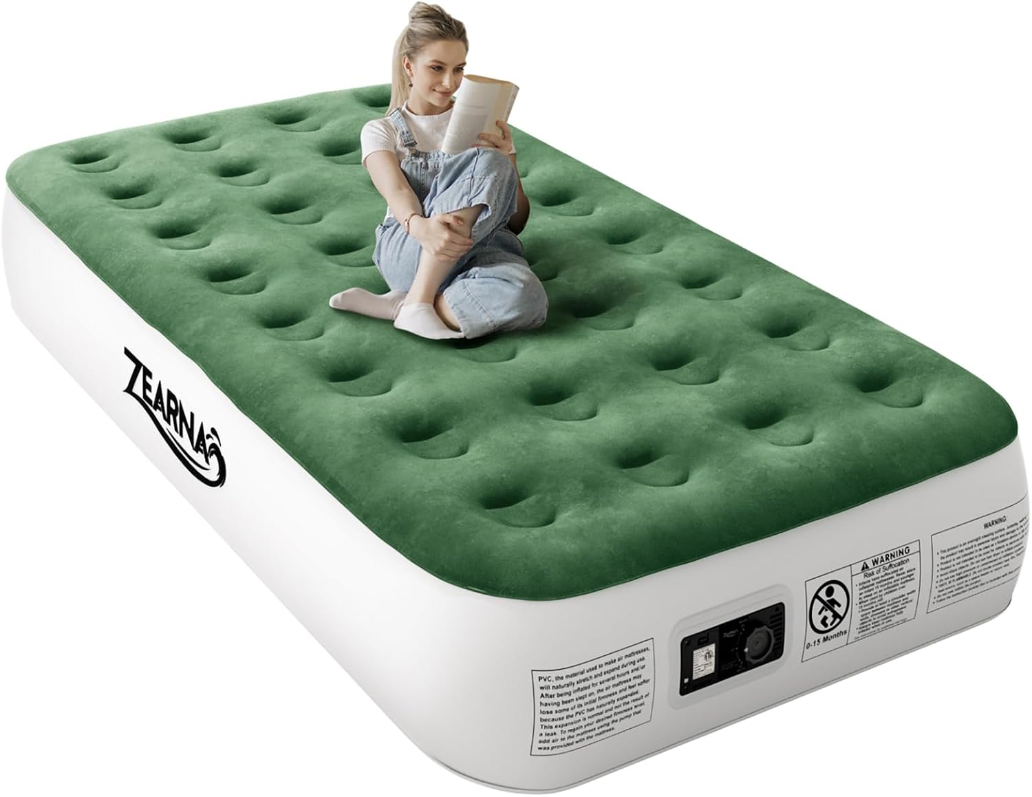 Air Mattress with Built in Pump - Upgraded Twin Blow Up Mattress. 2 Mins Quick Self Inflatable with Double Air Chamber.18"/550lbs Max. Strong Support. for Camping.Home.Guests.Portable Travel