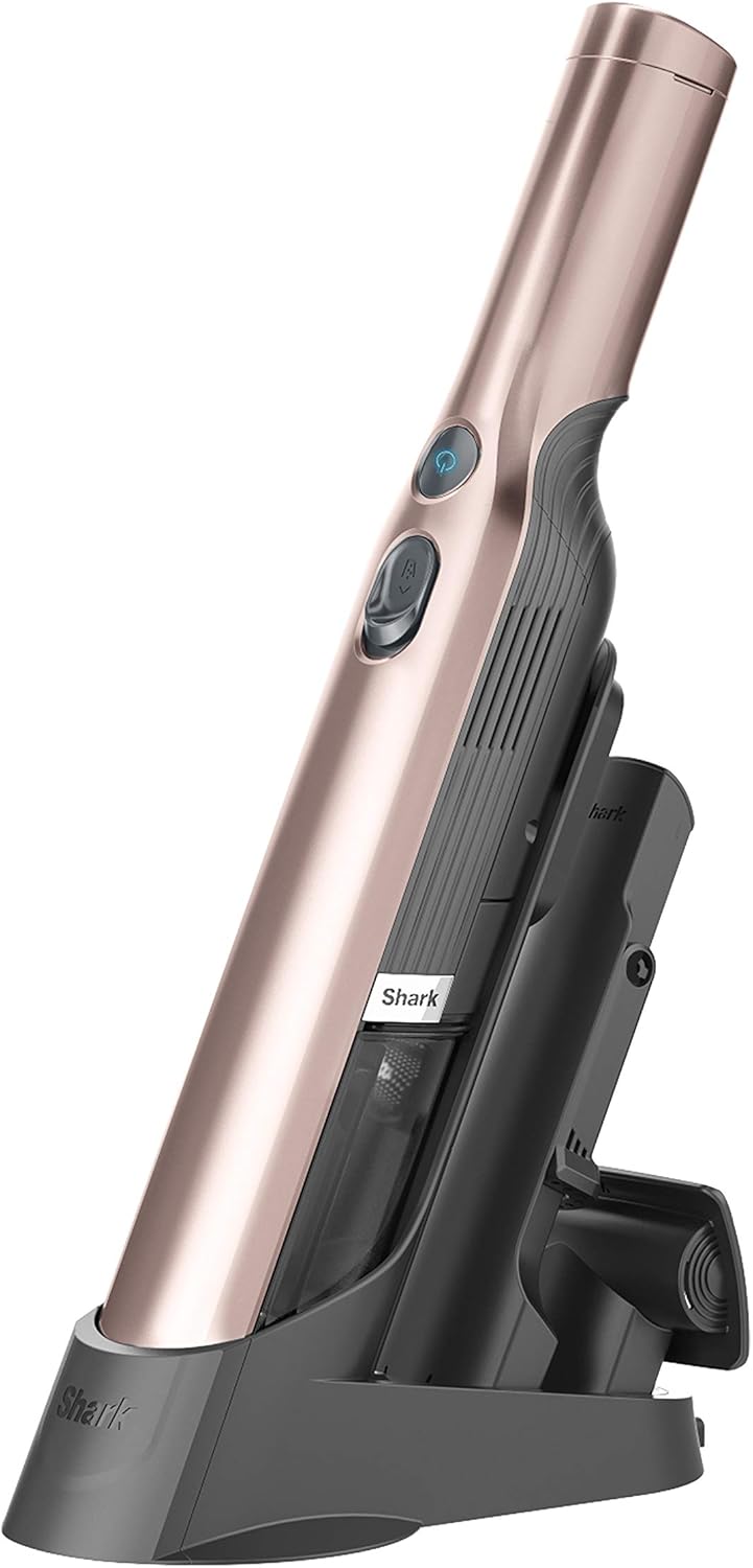 Shark WV201 WANDVAC Handheld Vacuum. Lightweight at 1.4 Pounds with Powerful Suction. Charging Dock. Single Touch Empty and Detachable Dust Cup.Graphite. Slate