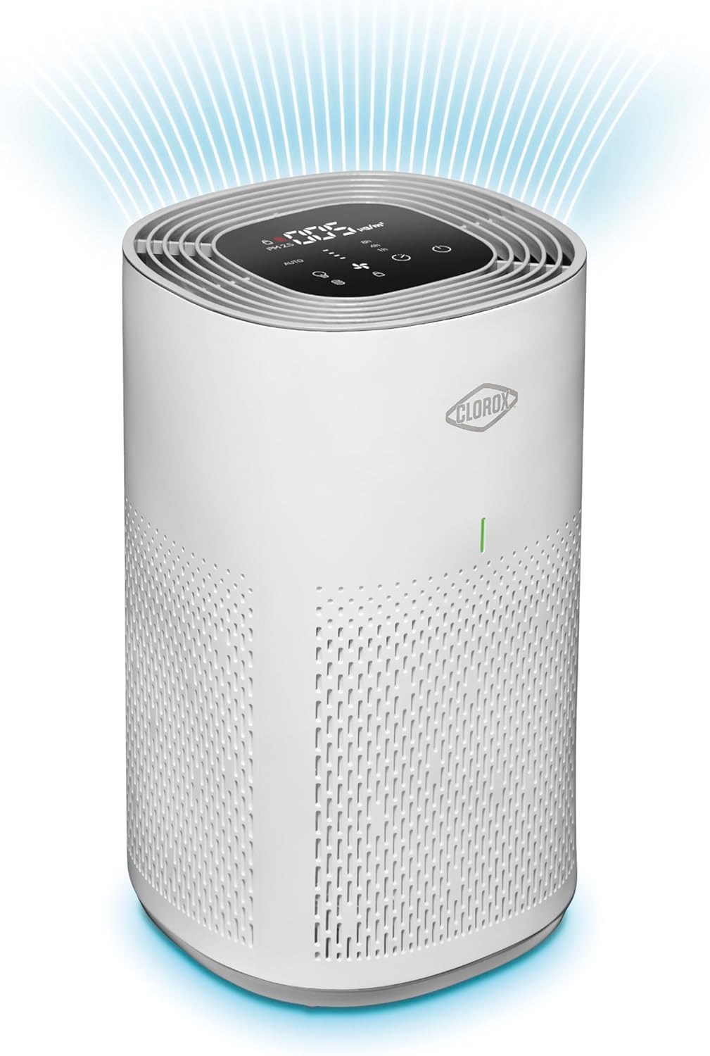 Clorox Air Purifiers for Home. True HEPA Filter. Medium Rooms Up to 1.000 Sq Ft. Removes 99.9% of Mold. Viruses. Wildfire Smoke. Allergens. Pet Allergies. Dust. AUTO Mode. Whisper Quiet