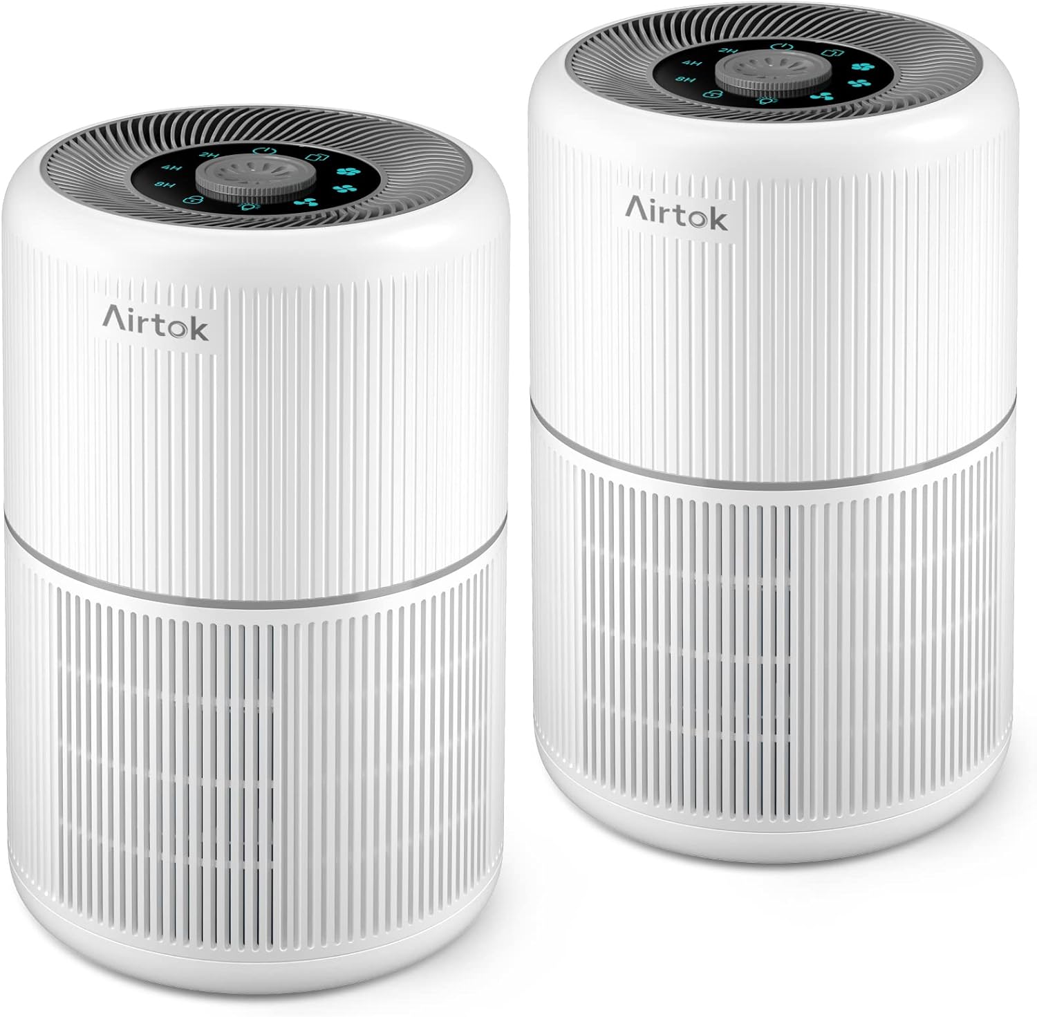 2 Pack Air Purifier for Home Bedroom with H13 True HEPA Filter for Smoke. Smokers. Dust. Odors. Pollen. Pet Dander | Quiet 99.9% Removal to 0.1 Microns | White Available for California