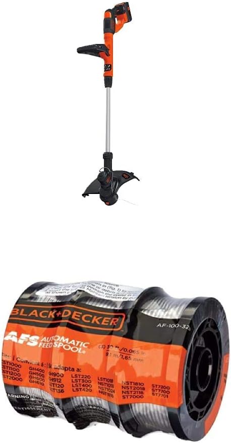 Black+Decker 40V MAX String Trimmer and Edger Kit. Cordless. 13 inch. 2-in-1. Battery and Charger Included (LST140C)