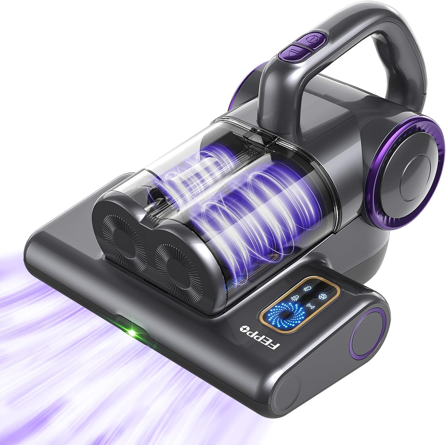 FEPPO Mattress Vacuum Cleaner. 16Kpa Bed Vacuum Cleaner with 253.7nm UV-C Light. 140°F Heat. HEPA Filter & Ultrasonic. Versatile Handheld Vacuums for Bed. Sofa. Couch. Crib(Corded. 500W)
