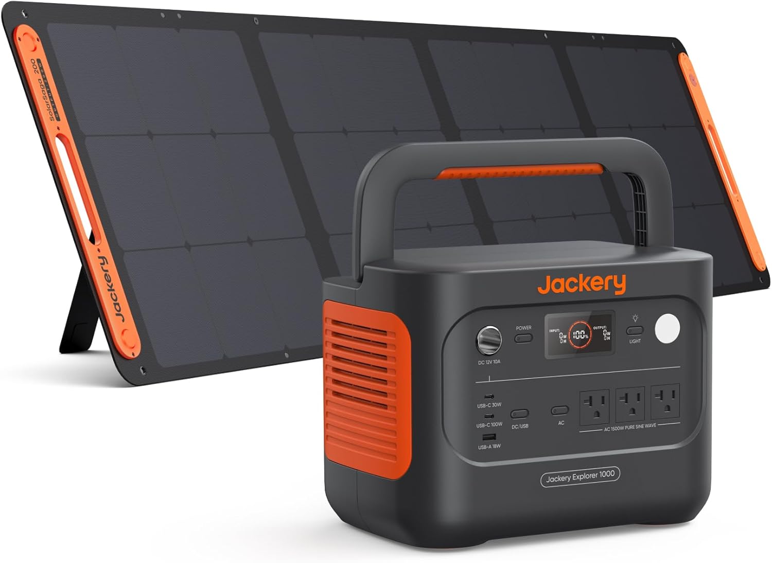 Jackery Explorer 1000 v2 Portable Power Station.1070Wh LiFePO4 Battery.1500W AC/100W USB-C Output. 1 Hr Fast Charge. Solar Generator for Camping.Emergency. RV. Off-Grid Living(Solar Panel Optional)