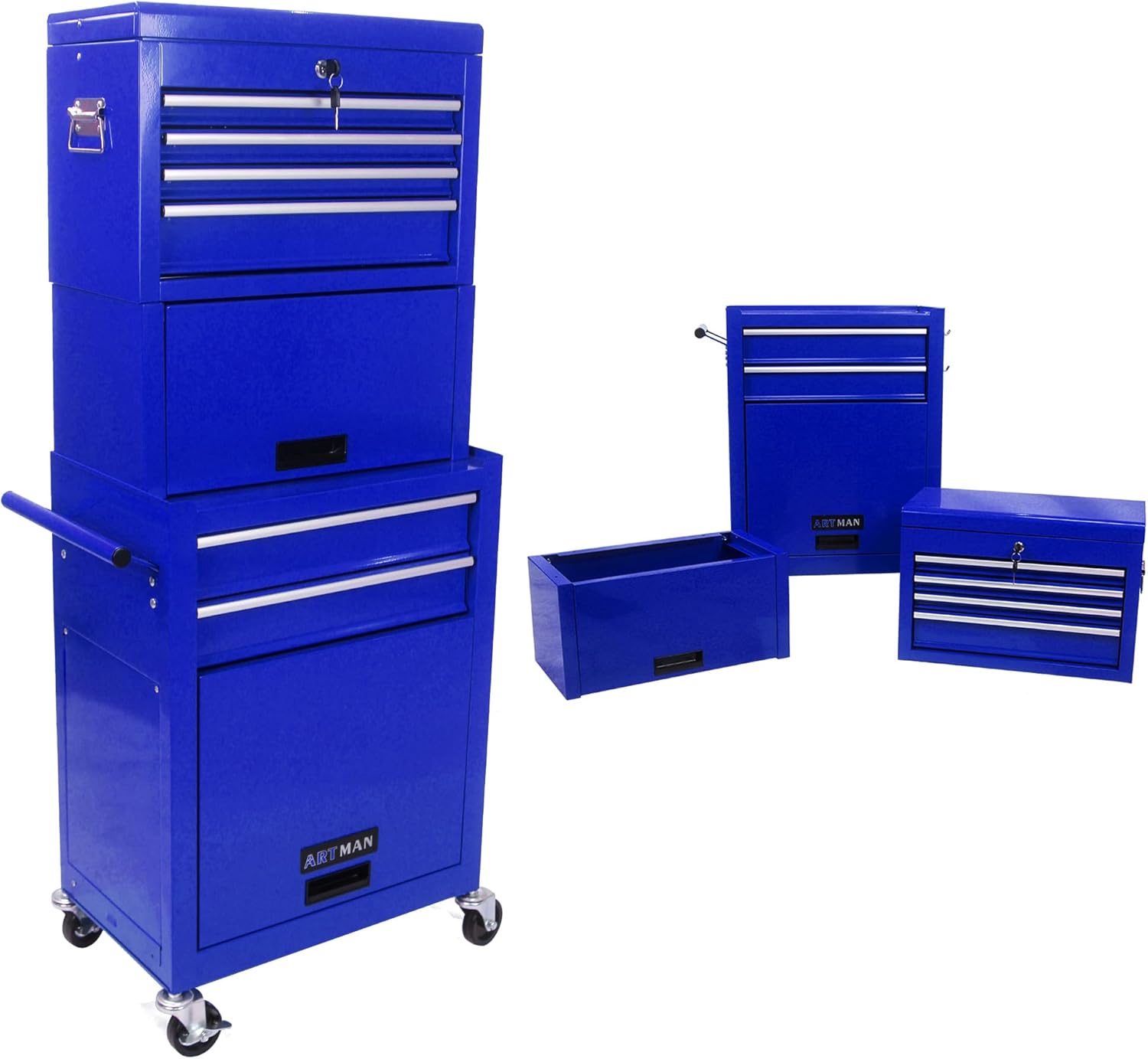 7 Drawers Tool Cart on Wheels.Multifunctional Rolling Tool Chest Tool Storage.Drawers Rolling Tool Trolley Organizer Tool Case for Garage.Warehouse.Workshop.Repair Shop (7 Drawers-29.9"H-Black)