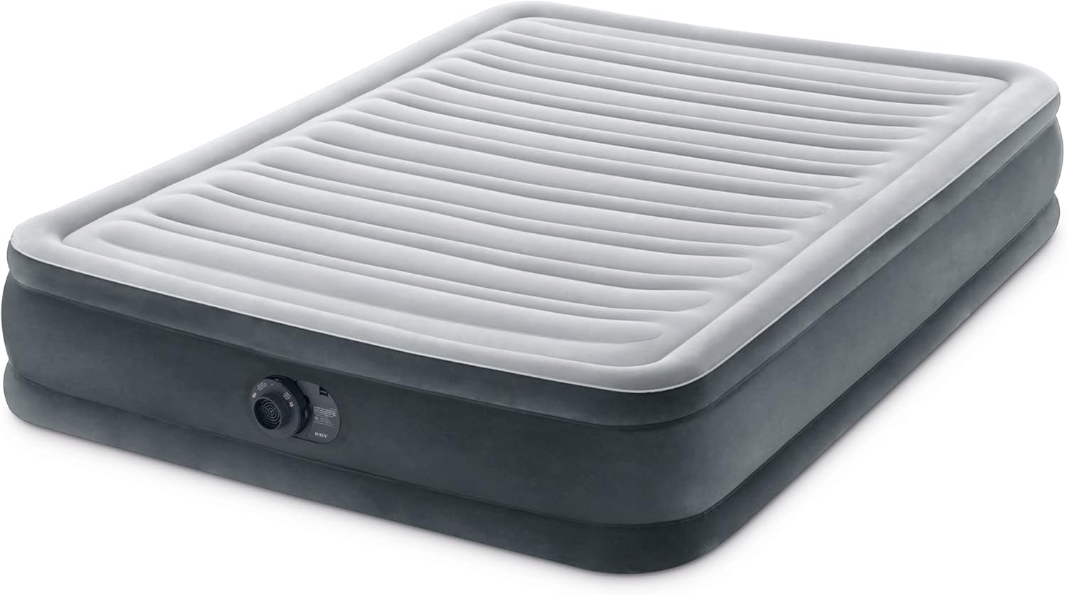 Intex 64417ED 22in Queen Dura-Beam Comfort Plush High-Rise Inflatable Air Mattress with Built in Pump for Travel and Camping. 600lb Weight Capacity