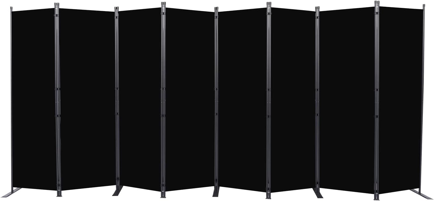 Room Divider. 4 Panel Folding Privacy Screens with Wider Feet. 6 Ft Portable Room Partition for Room Separator. Room Divider Panel 88" W X 71" H. Partition Room Dividers Freestanding .Black