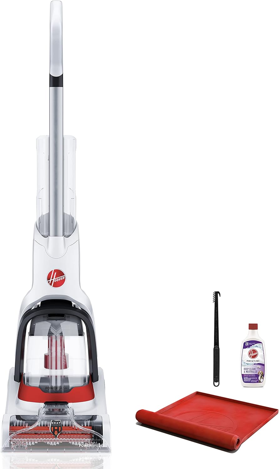 Hoover PowerDash Pet+ Compact Carpet Cleaner Machine. Lightweight Carpet Shampooer Machine. Includes Storage Mat. Pair with a Hoover Carpet Cleaner Solution for a Bright. Refreshed Home