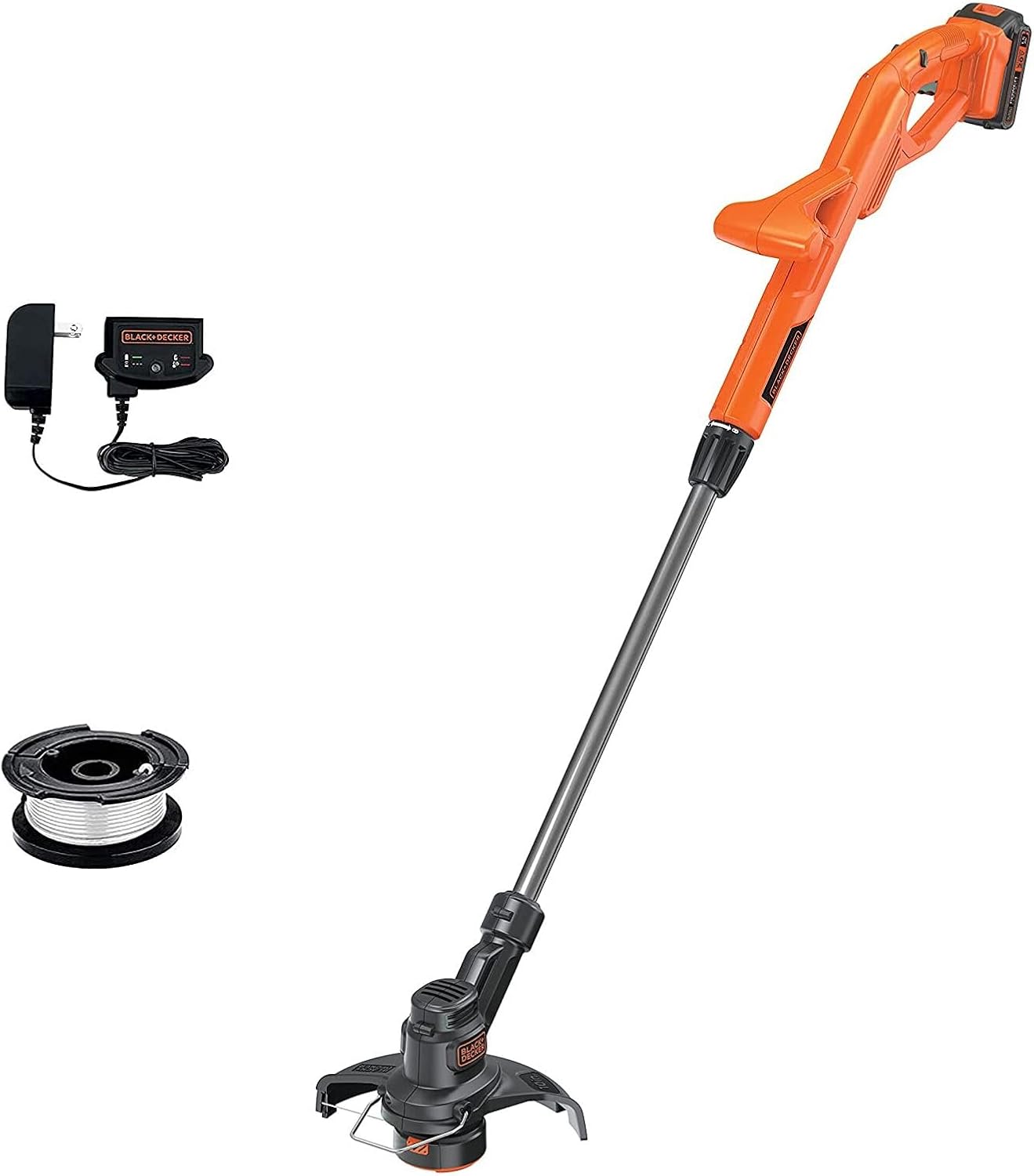 BLACK+DECKER 20V MAX String Trimmer Edger Cordless. 10-Inch Electric Weed Wacker with Automatic Feed Spool Kit (LST201)