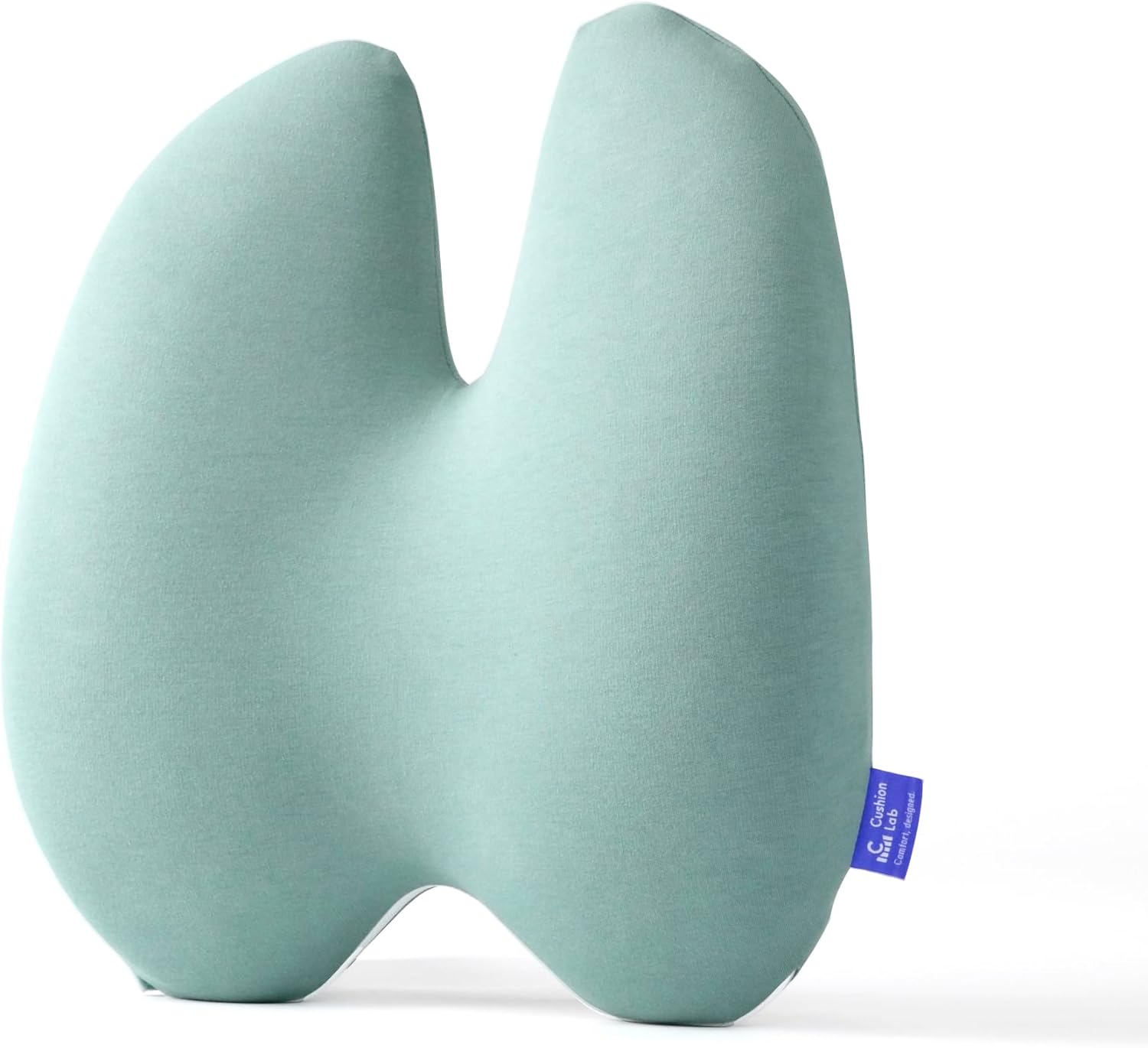 C CUSHION LAB Extra Dense Lumbar Pillow - Patented Ergonomic Multi-Region Firm Back Support for Lower Back Pain Relief - Lumbar Support Cushion with Strap for Office Chair. Car. Sofa. Plane - Black