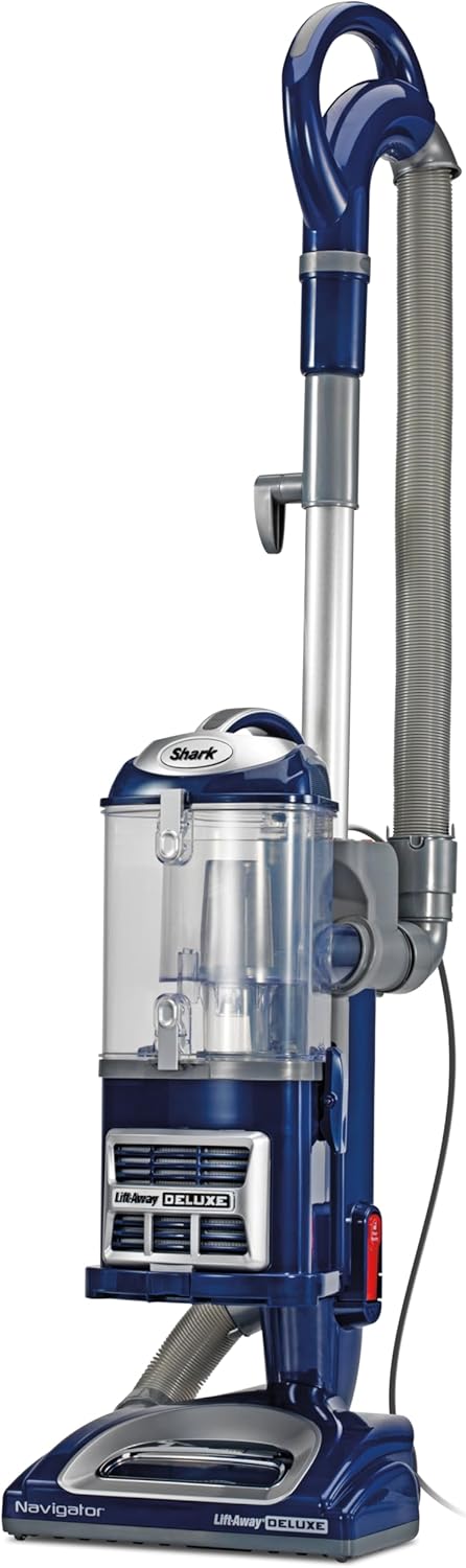 Shark Upright Vacuum. Navigator Lift-Away Deluxe with Large Dust Cup Capacity. HEPA Filter. Swivel Steering. Upholstery Tool & Crevice Tool. Blue. NV360