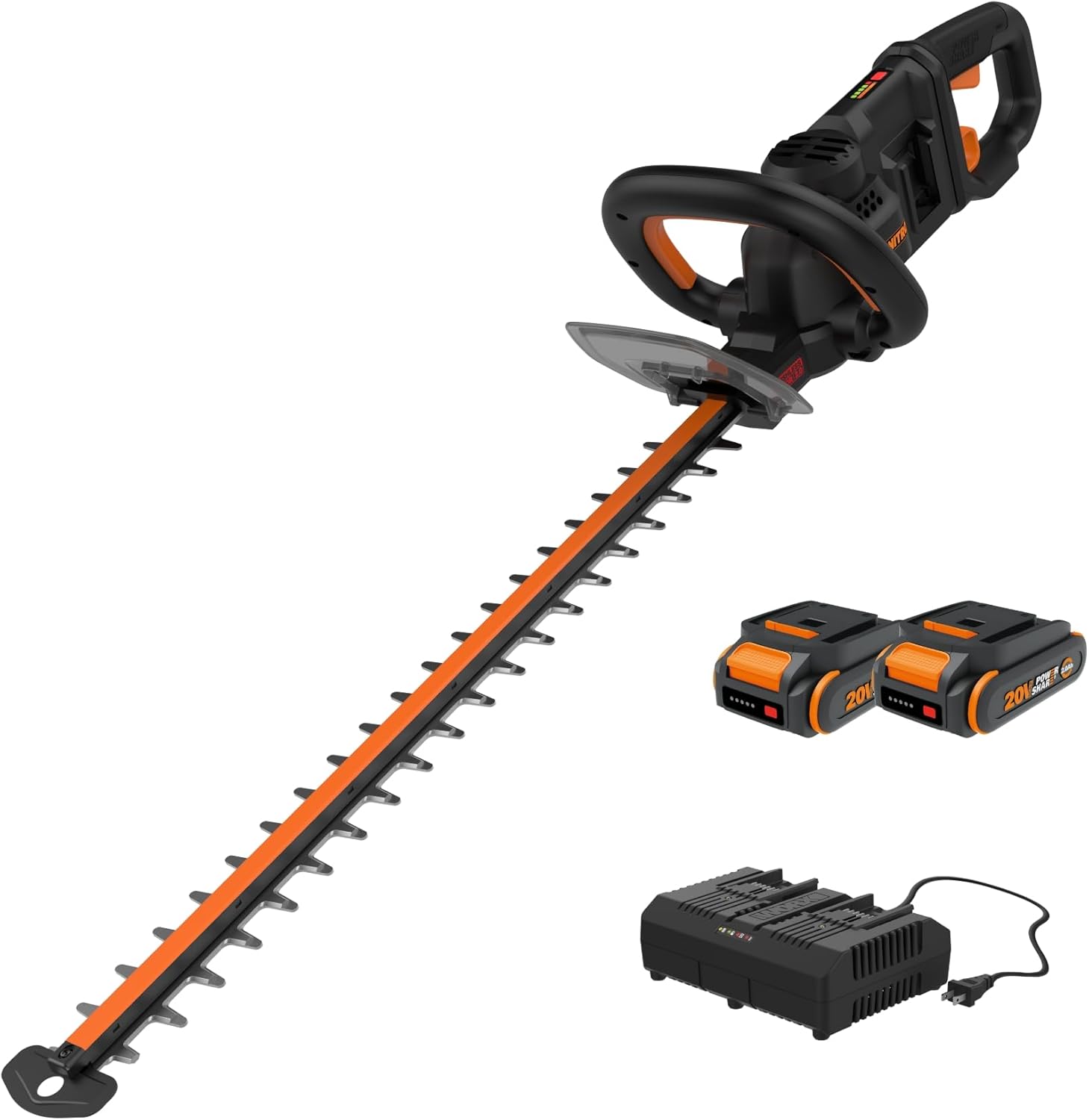 WORX WG261 22" 20V Cordless Hedge Trimmer. Battery & Charger Included
