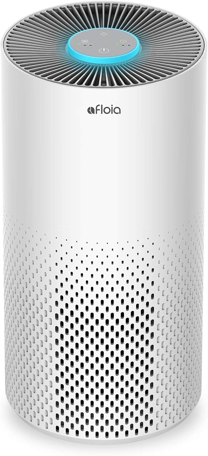 Afloia Air Purifiers for Home Bedroom Large Room Up to 1076 Ft². 3-Stage Filter Cleaner Odor Eliminator. Remove Pets Dust Dander Hair Allergy Mold Pollen Smoke Smell. Quiet 22 dB. 7 Colors Night Light
