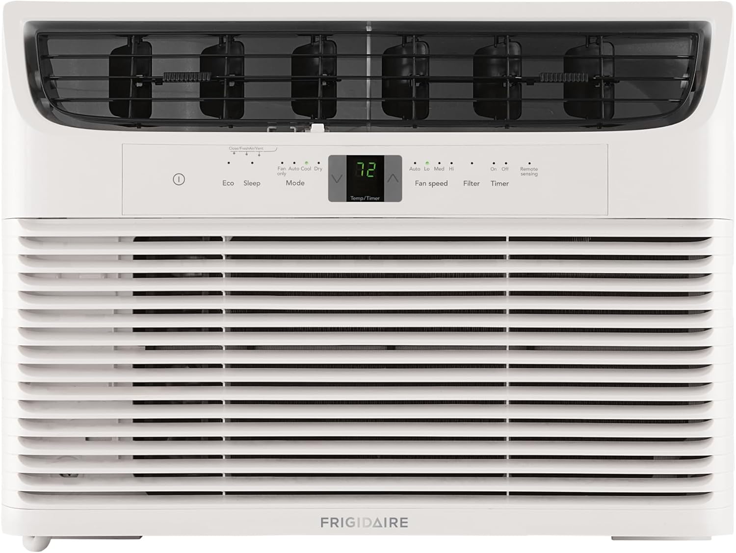 Frigidaire 5.000 BTU Window-Mounted Air Conditioner. Cools Up to 250 Sq. Ft.. Quiet Operation. Effortless Temperature Control. 2 Fan Speeds. Auto Restart. White