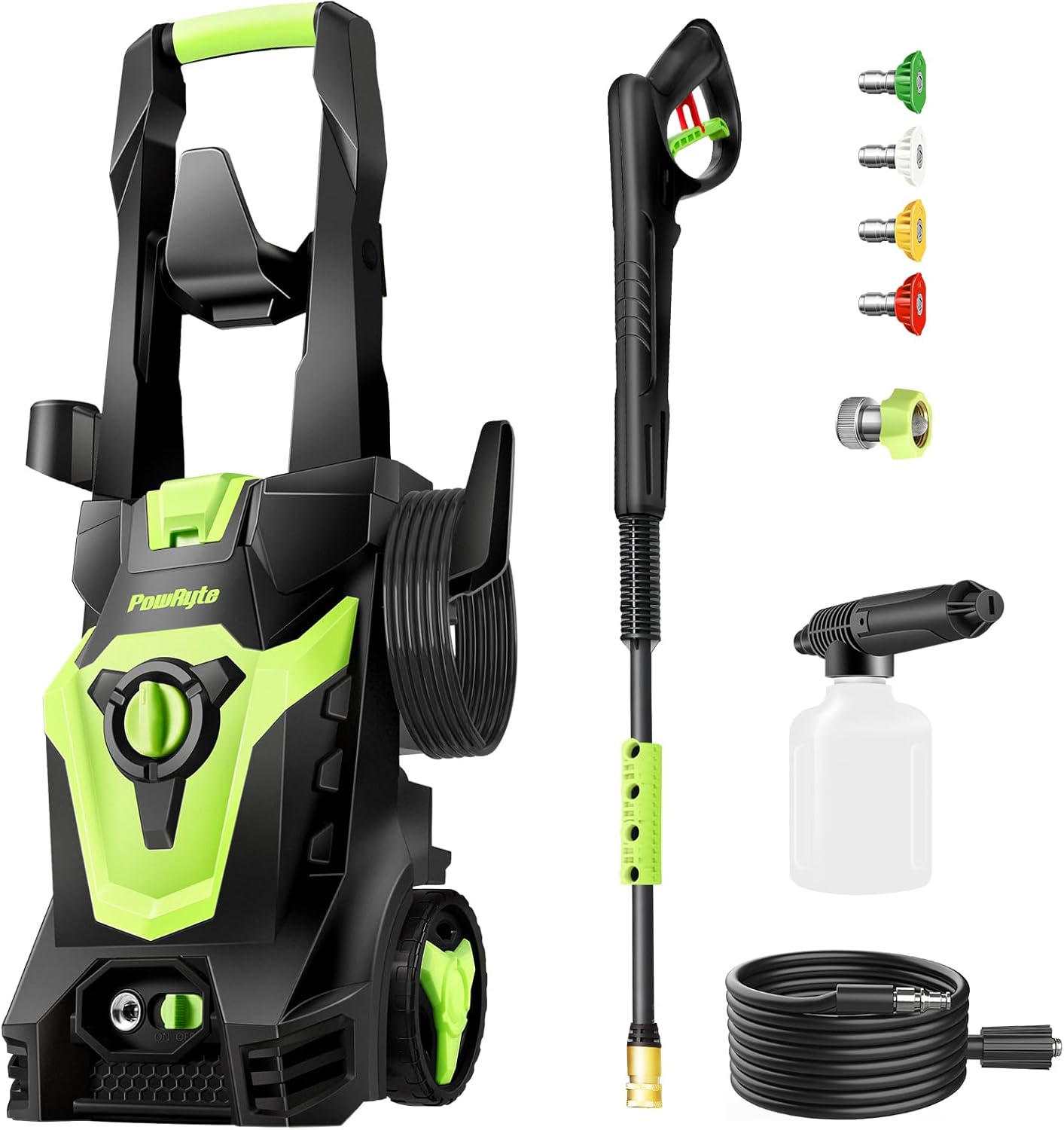 Electric Pressure Washer. Foam Cannon. 4 Different Pressure Tips. Power Washer. 3800 PSI 2.4 GPM
