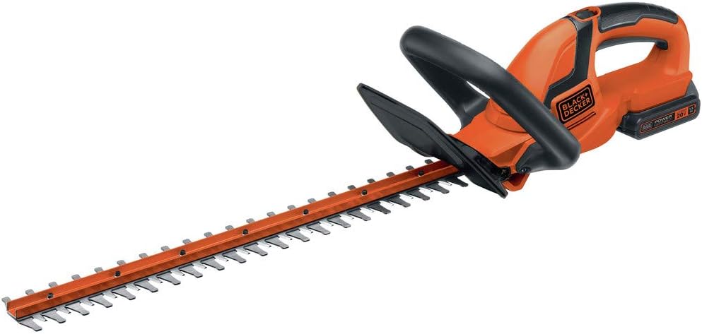BLACK+DECKER 20V MAX Cordless Hedge Trimmer. 22 Inch Steel Blade. Reduced Vibration. Battery and Charger Included (LHT2220)