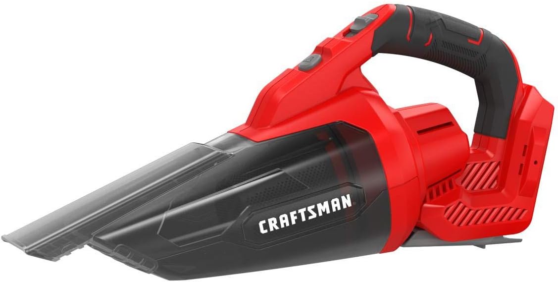 Craftsman V20 Cordless Hand Vacuum. 45 CFM. 2 Stage Filtration System with Filter. Battery and Charger Included (CMCVH001C1)